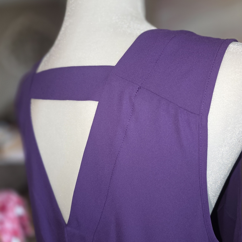 Express Purple Sleeveless Tank with Back Cutout